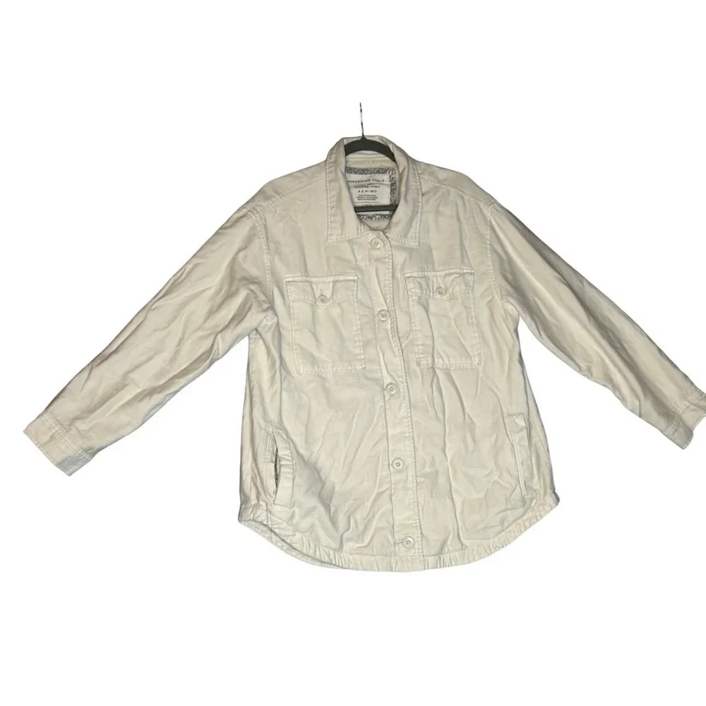 America Eagle Womens Size Large Off White Cream Button Up Jacket‎